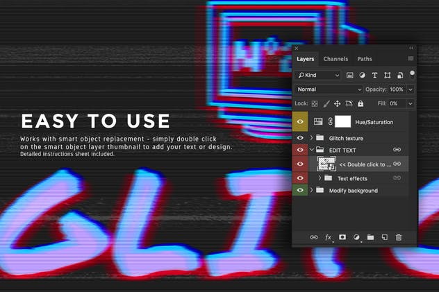 复古老电视失真信号故障PS字体样式Vol.II Photoshop Glitch Text Effects Vol. II插图(5)