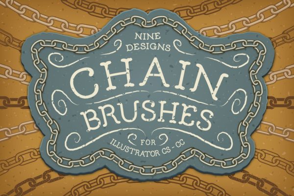 钢铁链条图形AI笔刷 Chain Brushes