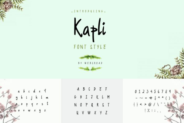 现代柔和英文手写字体下载 Kapli – Custom Handmade Font Style