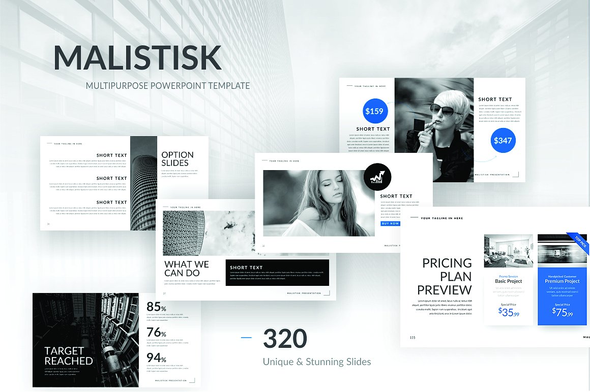 多用途幻灯片演示模板集合 Malistisk Multipurpose Powerpoint插图(9)