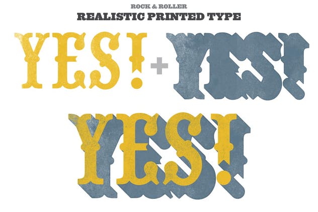 怀旧凸版墨水印刷风格纹理PS图层样式 Rock and Roller Letterpress Kit插图(3)