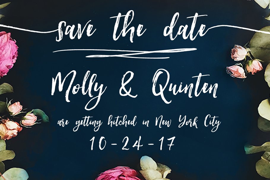 轻舞飞扬般流畅画笔笔刷英文字体 Hartley Rough Brush Script Font插图(3)