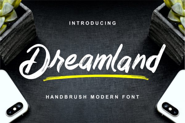 英文创意手绘笔刷字体下载 Dreamland – Handbrush Modern Font