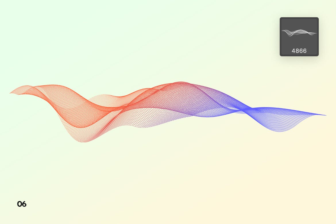 抽象数字网格波纹背景纹理PS笔刷 Digital Grid Waves Photoshop Brushes插图(9)