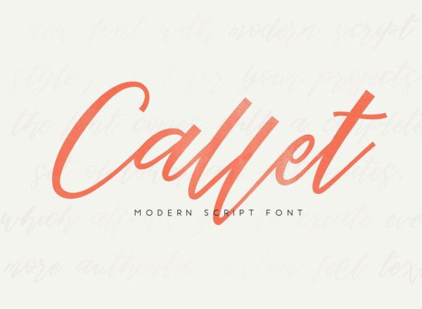 现代手写粗线条英文字体 Callet Script