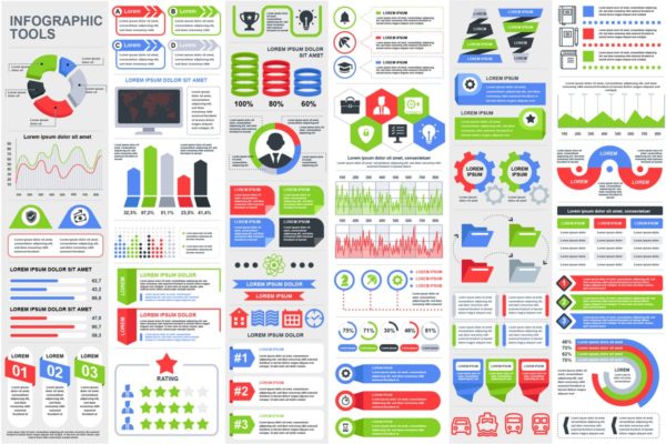 可视化数据演示信息图表幻灯片设计元素 Presentation Infographic Elements Template