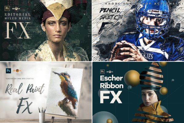 五款创意照片特效PS动作预设合集 Photoshop Plugins Bundle