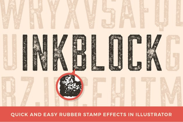 橡皮图章文本特效AI动作 Inkblock – Illustrator Actions