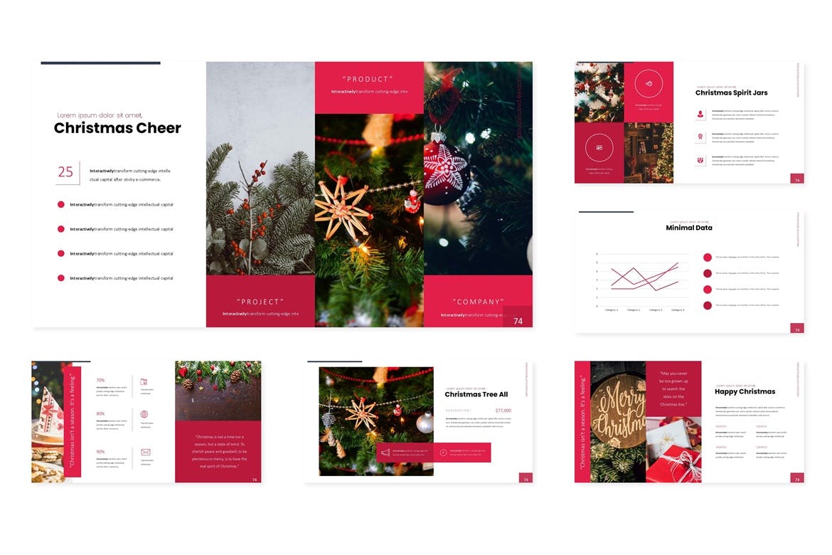 圣诞节节日主题风格Keynote幻灯片模板下载 Christmas – Keynote Template插图(3)