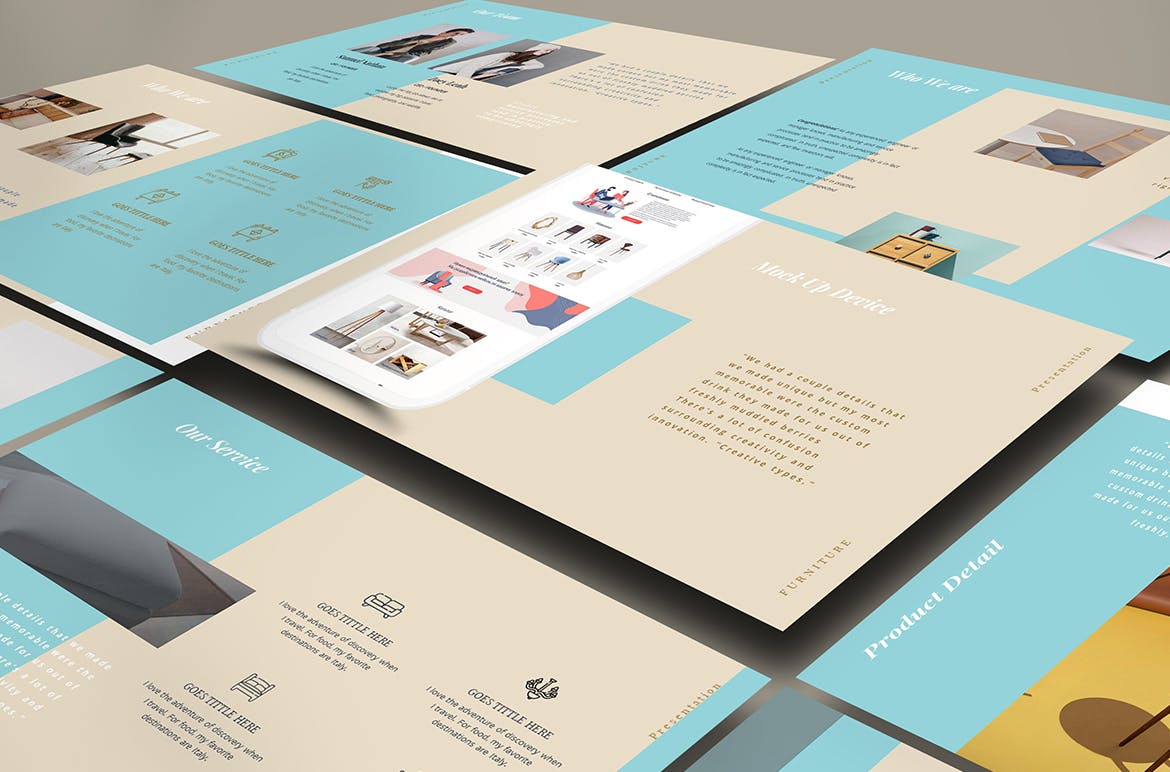 优雅设计风格家具品牌营销方案Keynote幻灯片模板 Furniture Elegant Keynote Template插图(6)