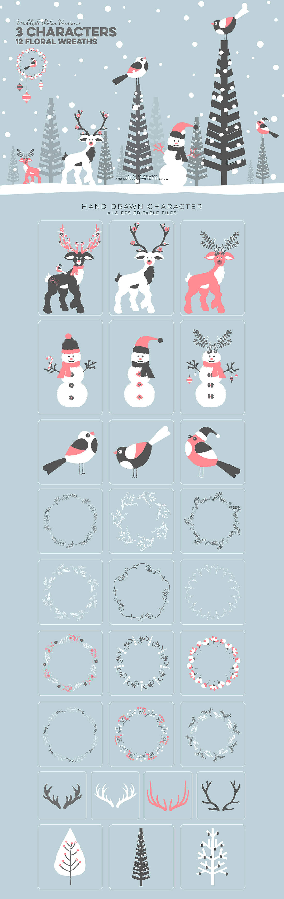 圣诞特典:400+圣诞主题设计素材包 Christmas Bundle 2016(2.35GB, AI, EPS, PSD 格式)插图(11)