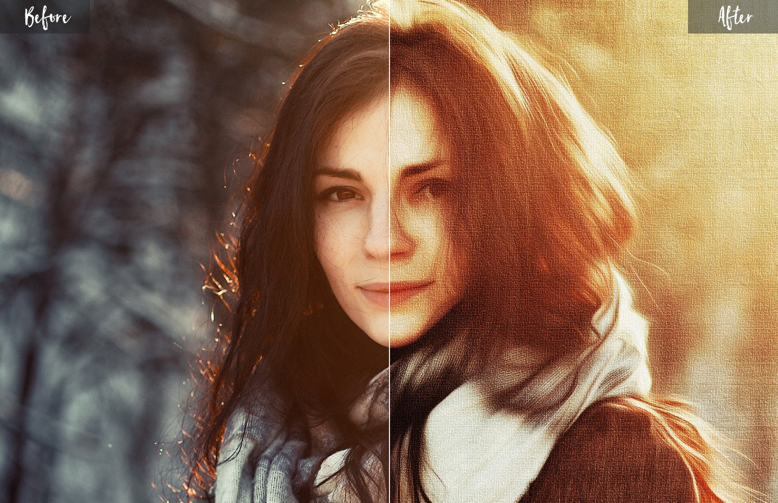 油画风格照片特效样机 Paint Effect Mockup插图(2)