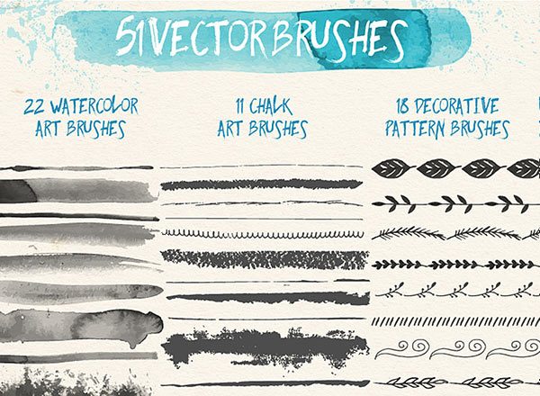 51个AI矢量笔刷 51 Free Vector Brushes