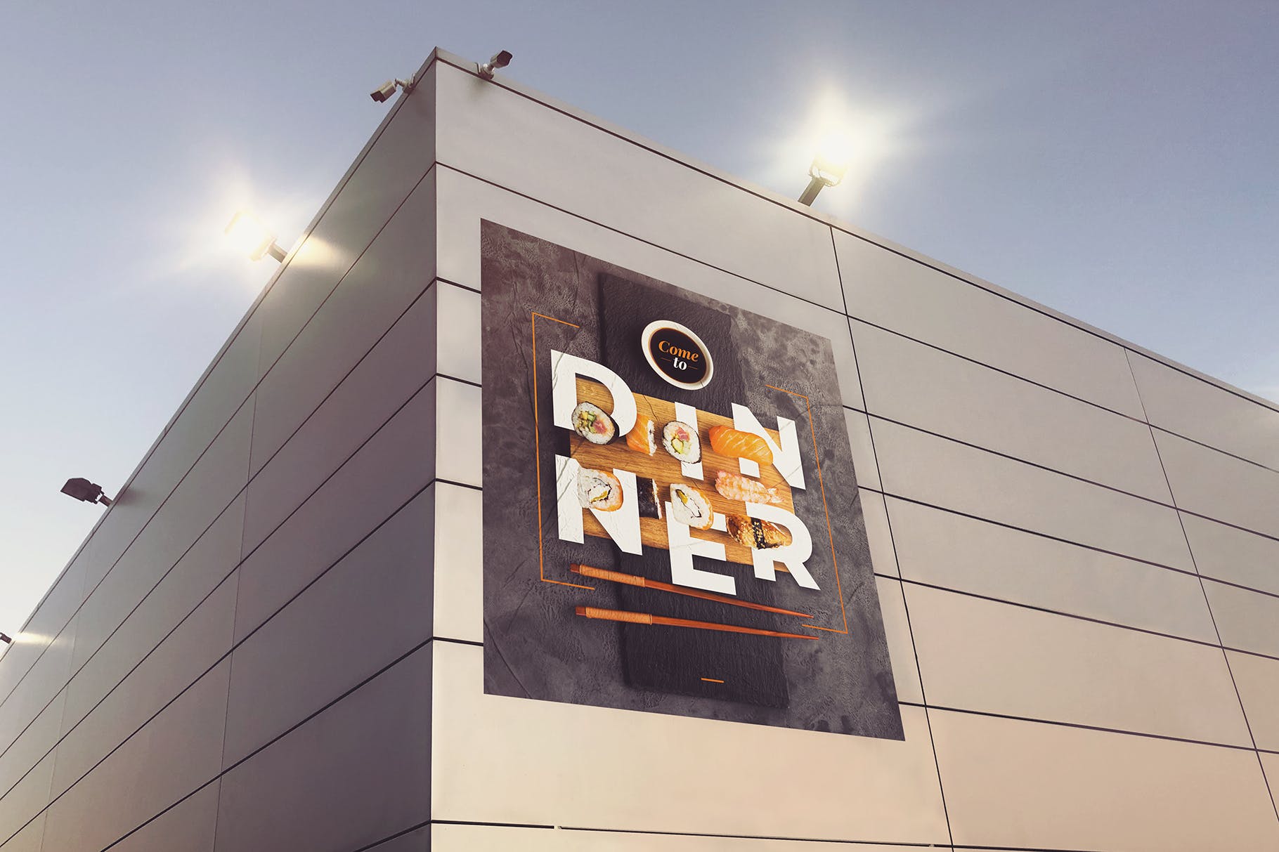 大楼外墙巨幅海报效果图样机素材库精选模板 Big Poster Mockup插图(1)