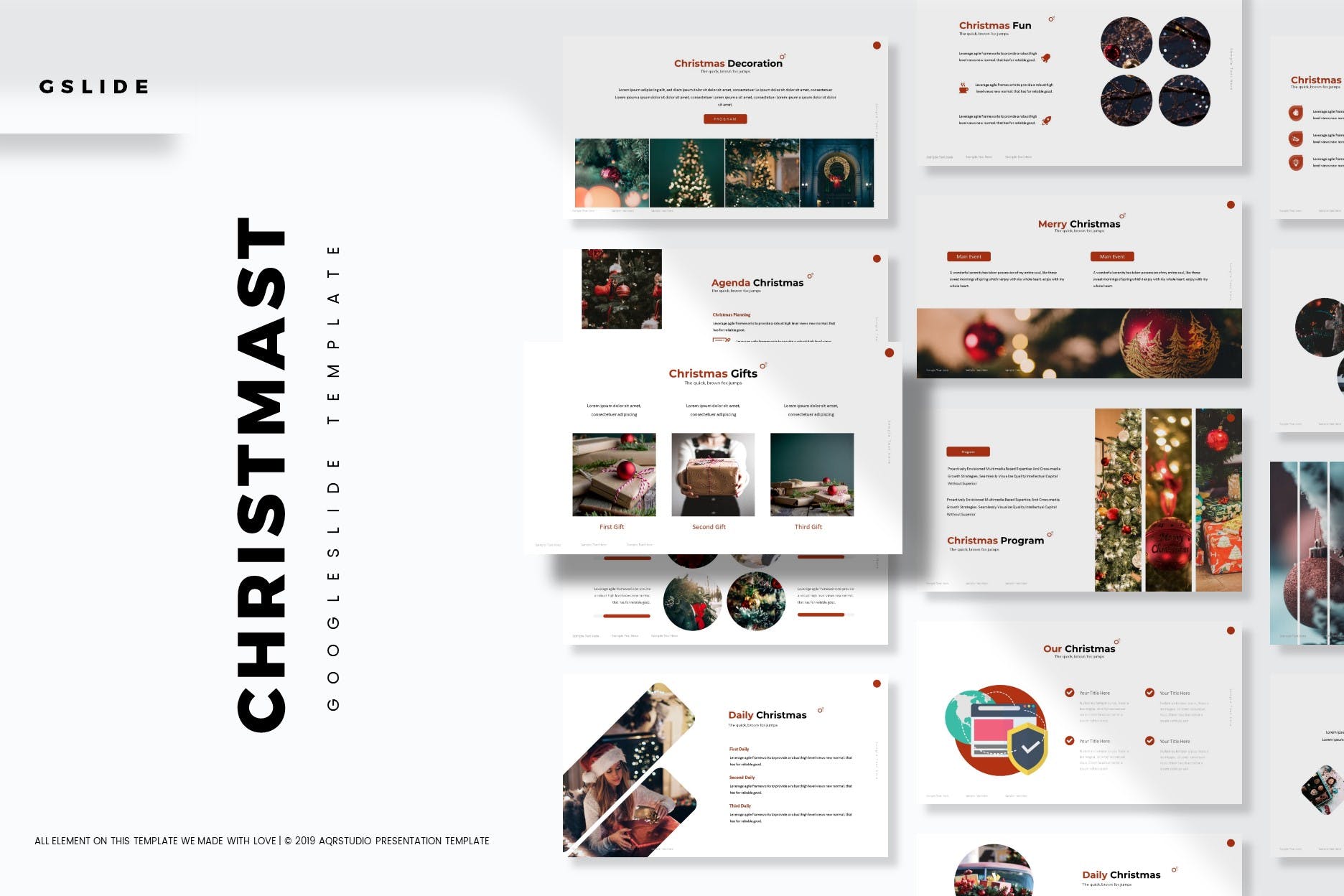 企业圣诞节活动策划书谷歌幻灯片模板 Christmas – Google Slides Template插图