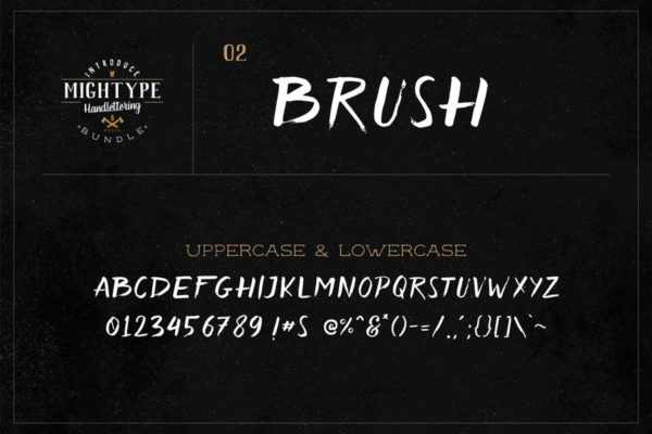 Mightype英文笔刷字体下载 Mightype 02 – Brush