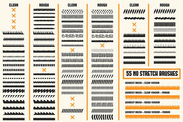 复古木刻印刷绘画风格AI笔刷 Cookbook for Woodcuts – brushes and patterns插图(3)