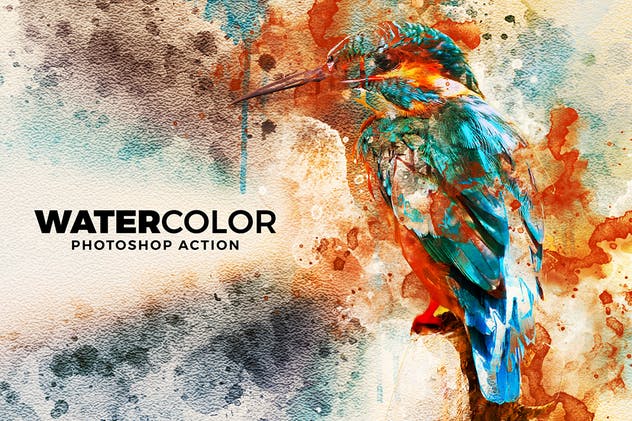 炫酷水彩油画质感照片处理效果PS动作 Watercolor Photoshop Action插图(3)