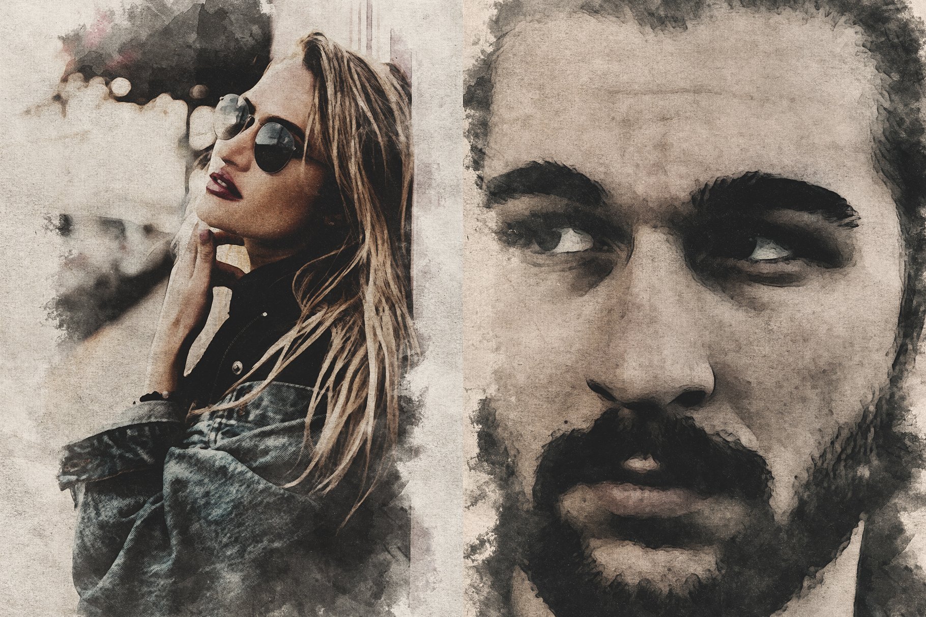 创意艺术墨水照片效果PS动作 Ink Portrait – Creative Template插图(6)