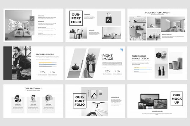 创意极简主义项目/企业宣传精美PPT模板下载 Delica Powerpoint Presentation插图(9)