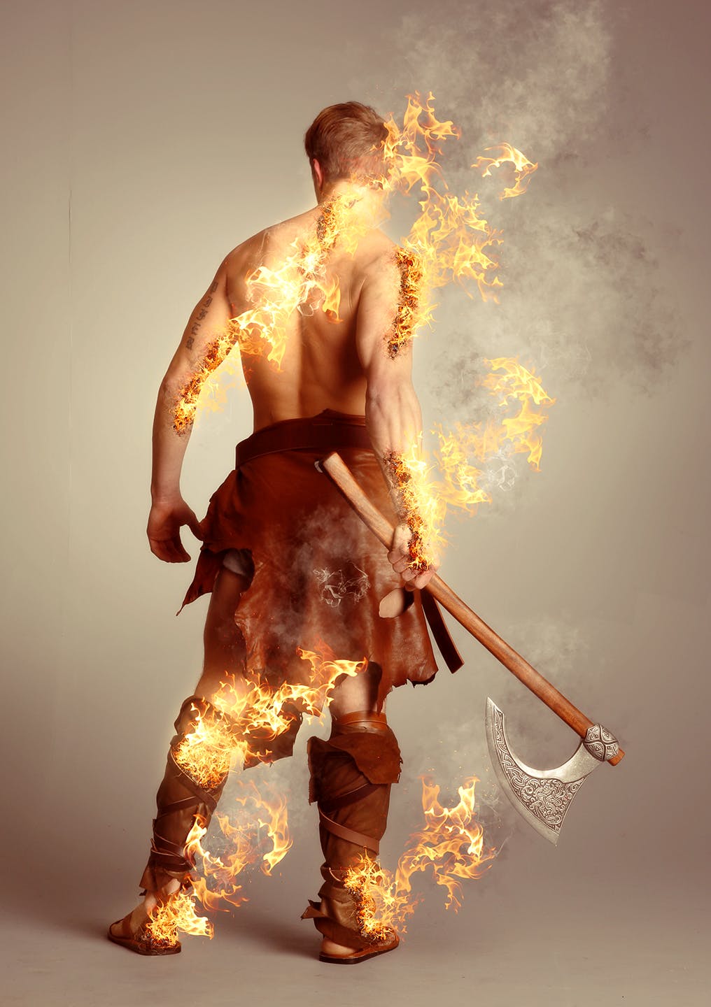 熊熊火焰照片人物燃烧特效效果PS动作 Burning Torch CS4+ Photoshop Action插图(7)