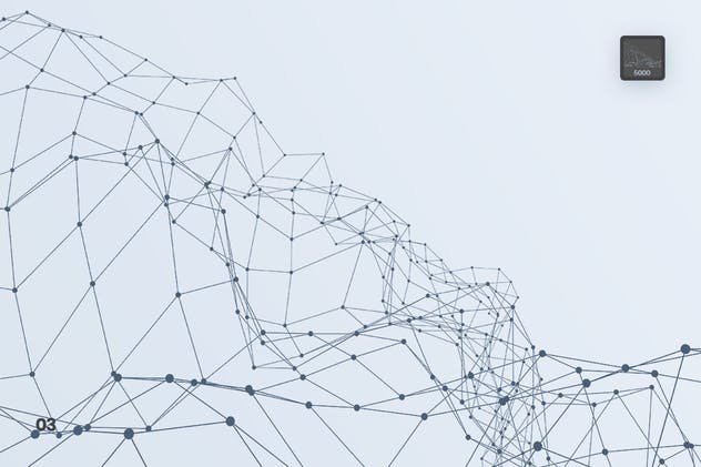 带连接线粒子抽象图形PS笔刷 Particles with Connected Lines Photoshop Brushes插图(3)