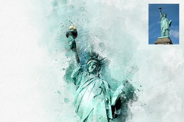 水彩艺术插画照片效果一键生成PS动作 Perfectum 2 – Watercolor Artist Photoshop Action插图(5)