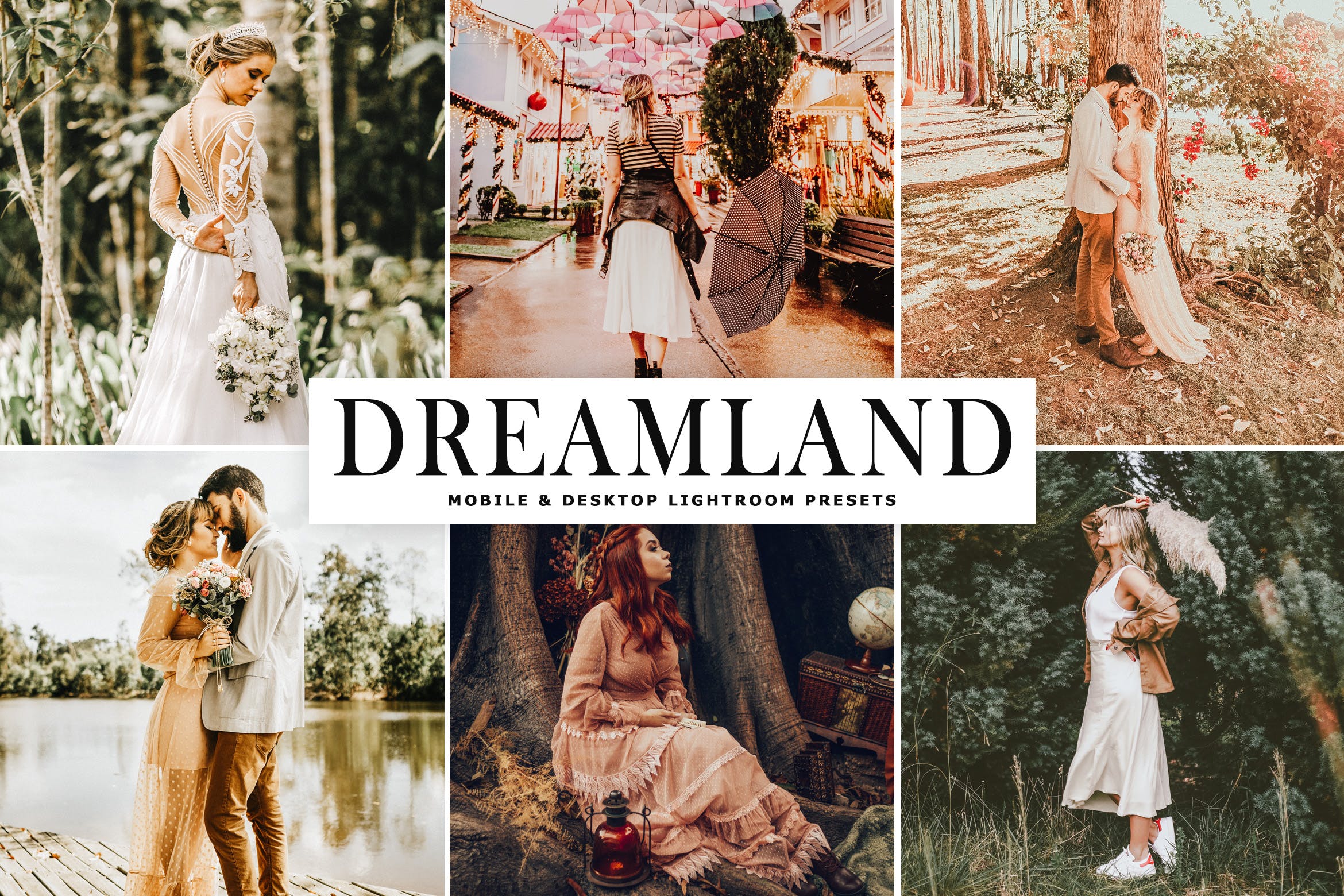 橙色水洗梦幻暖色调LR照片调色预设下载 Dreamland Mobile & Desktop Lightroom Presets插图