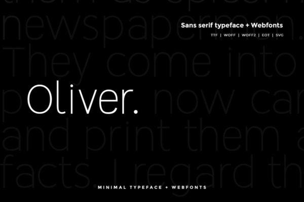 现代极简主义网页排版无衬线英文字体 Oliver – Modern Typeface + WebFont