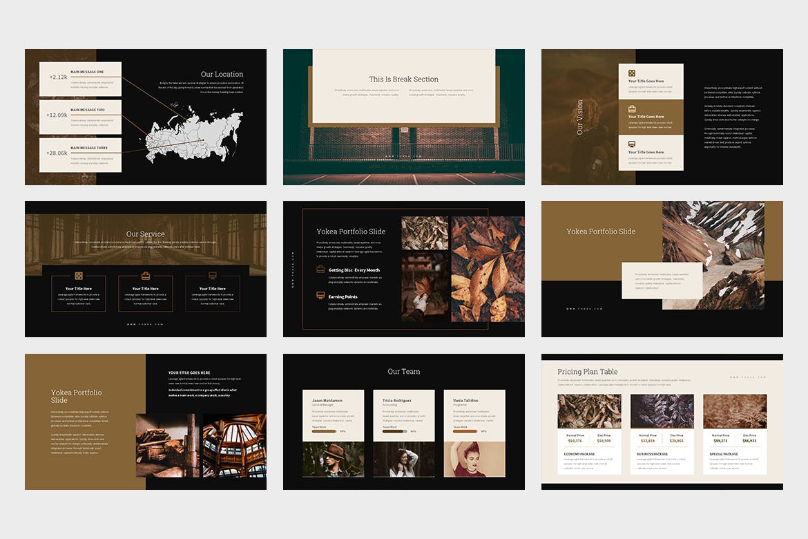 棕色色调Lookbook目录素材库精选谷歌演示模板 Yokea : Brown Color Tone Lookbook Google Slides插图(5)