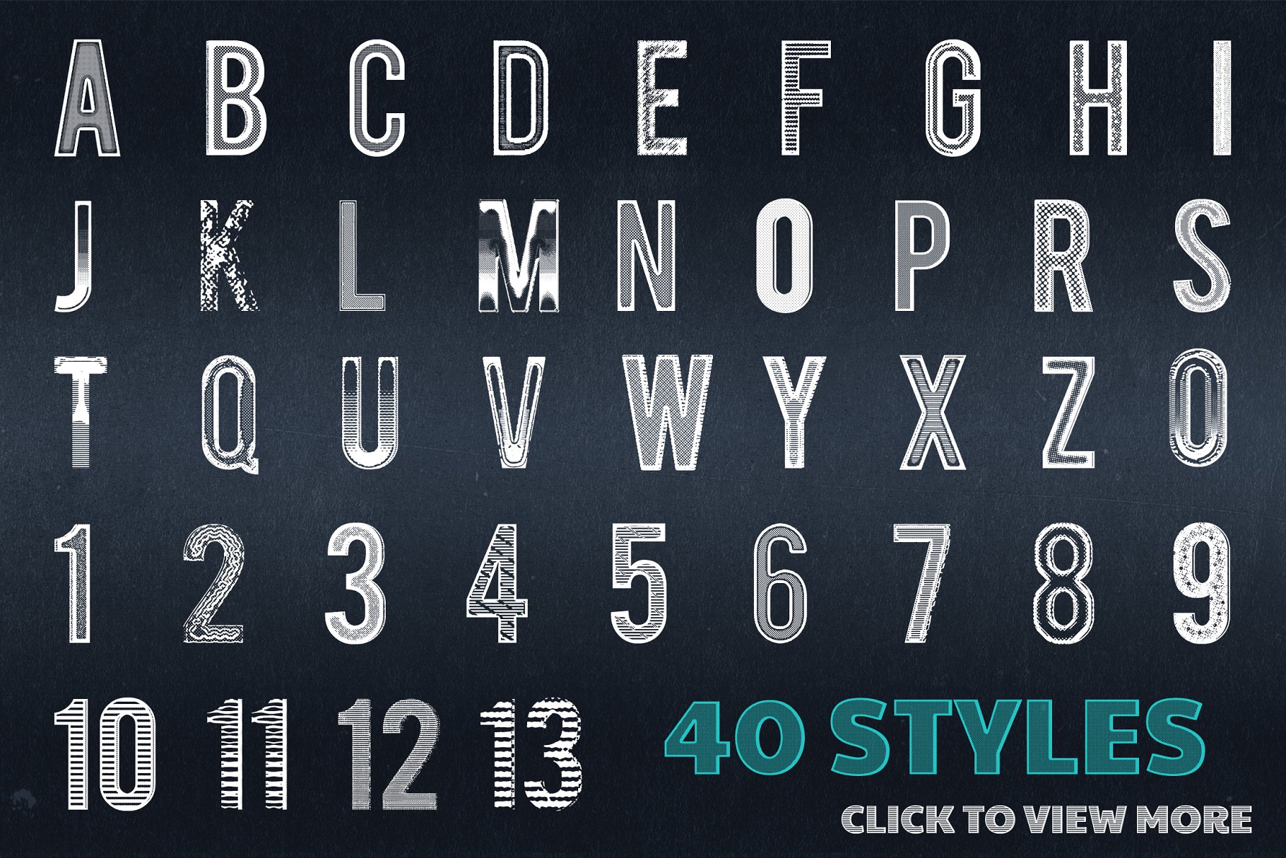 40款80年代复古AI字体样式&动作 80s PRESS for Adobe Illustrator插图(2)