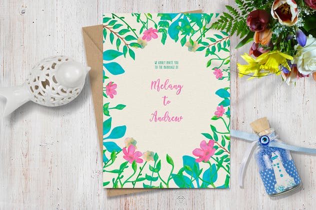 水彩花卉绘画图案&AI画笔笔刷 Illustrator Floral Art & Pattern Brushes插图(6)