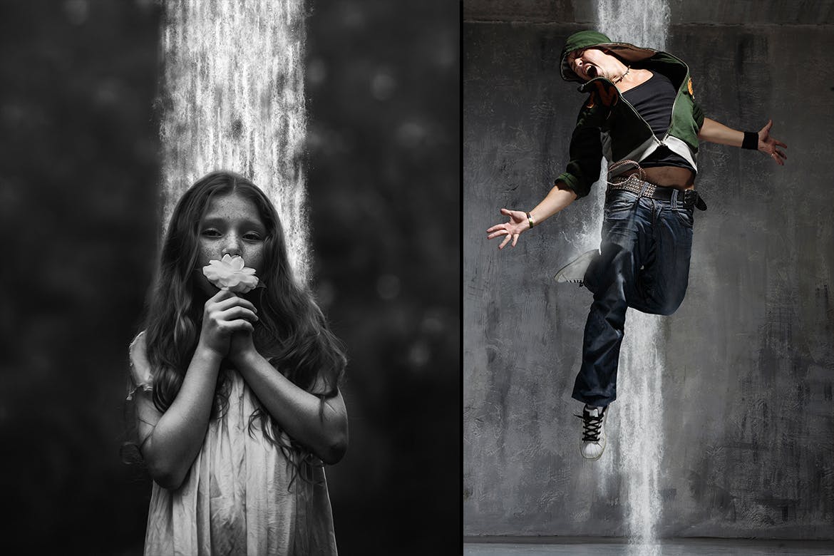 逼真瀑布Gif动画特效PS动作 Gif Animated Waterfall Photoshop Action插图(1)