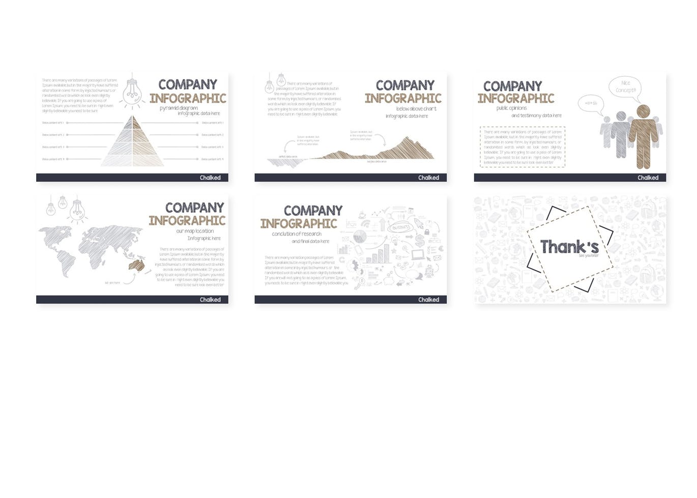 黑板画设计风格Keynote创意演示文稿设计模板 Chalked – Keynote Templates插图(3)