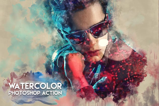 逼真水彩手绘PS动作 Watercolor Photoshop Action插图(1)