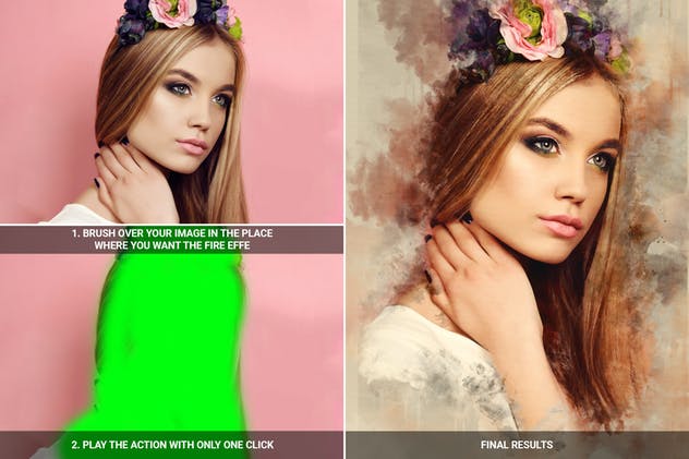 逼真水彩手绘PS动作 Watercolor Photoshop Action插图(2)