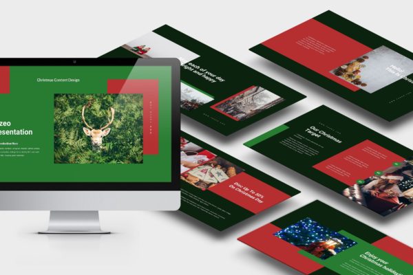 圣诞节活动促销主题Keynote幻灯片模板 Tuzeo : Christmas Event Promo Keynote