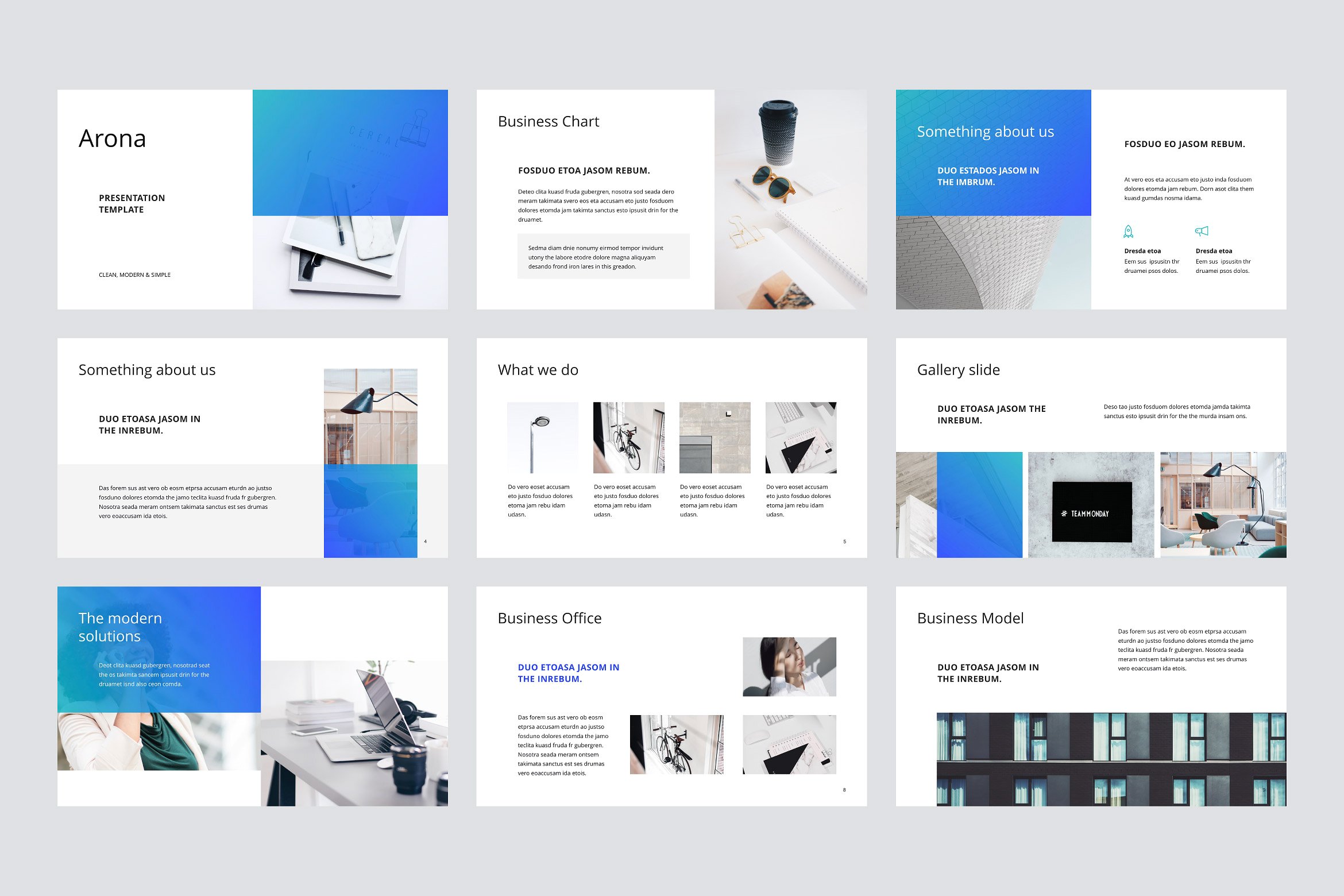 干净、现代、时尚项目/企业介绍Keynote幻灯片 ARONA – Keynote Template + 20 Photos插图(1)