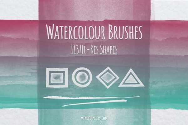 水彩图形PS笔刷 Watercolor Brushes Vol.2