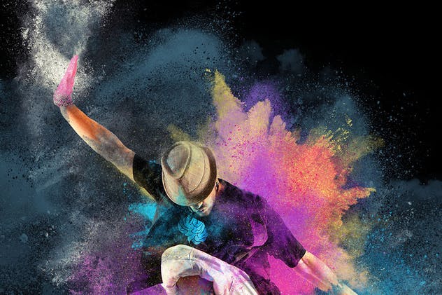 炫彩粉末喷溅特效PS动作 Color Dust Photoshop Action插图(6)
