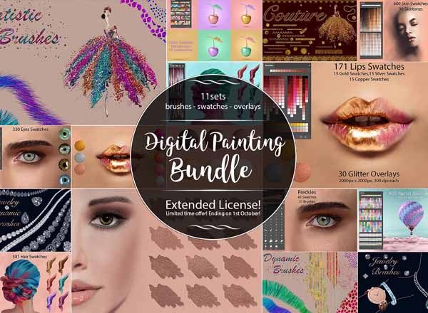 素材库下午茶：令人惊艳的肖像特效画笔素材