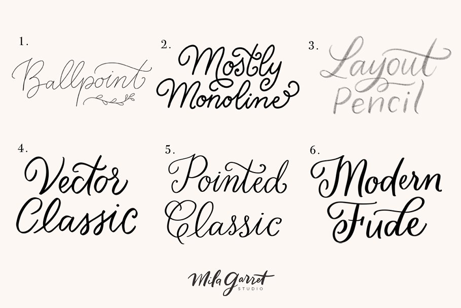 手写英文字体Procreate笔刷 Procreate Lettering Brushes Classic插图(3)
