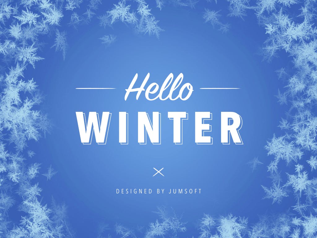 冬天雪花背景素材库精选Keynote模板下载 Hello Winter Keynote Template插图(1)