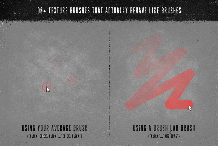 铅笔手绘碳粉印迹效果PS笔刷 Brush Lab – Photoshop Brushes插图(1)