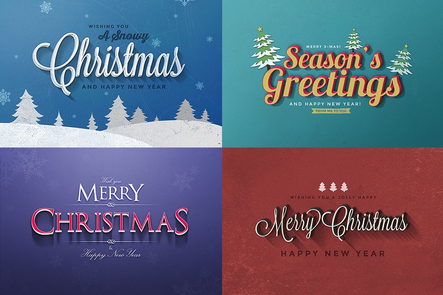 圣诞节主题文本图层样式v1 Christmas Text Effects Vol.1插图(1)