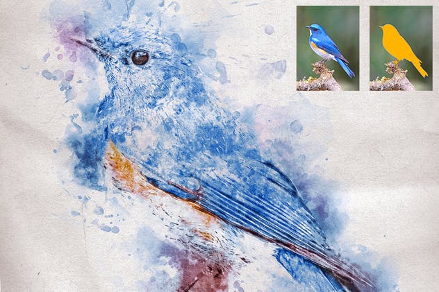 炫彩照片水彩艺术效果生成PS动作 Watercolor Photoshop Action插图(6)