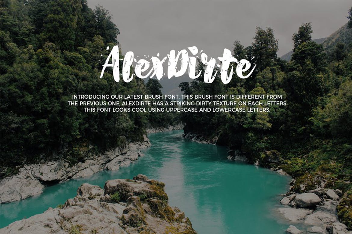 斑点脏纹理英文粗体笔刷艺术字体 Alexdirte Brush Font插图(1)