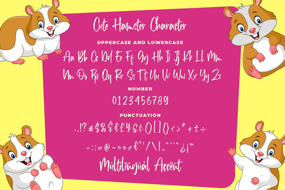 俏皮可爱风格英文手写装饰字体素材库精选 Cute Hamster – Playful Font插图(3)