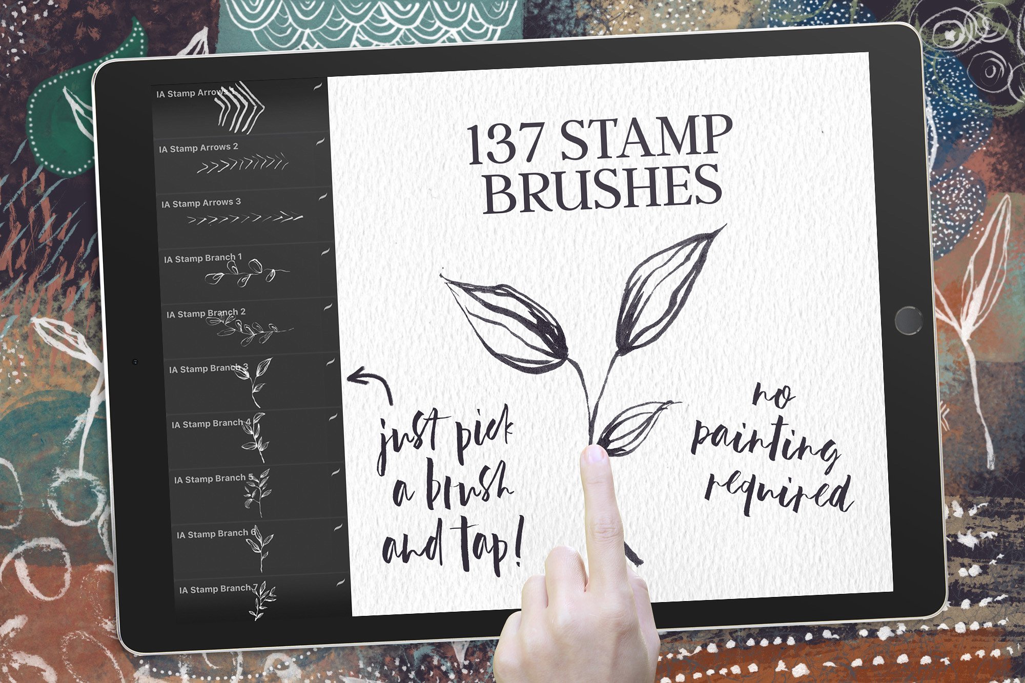 墨水素描图案&图案印章Procreate笔刷 Inky Abstract Procreate Brushes插图(8)