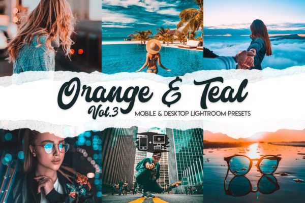 橙色&amp;蓝绿色色调LR照片调色预设v3 Orange &amp; Teal Lightroom Presets Vol. 3